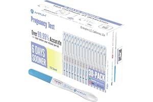 Amplim Early Result Pregnancy Test Sticks | 6 Days Early Detection Pregnancy Tests at Home, 99.99% Accurate, Ultra Sensitive 10 MIU/ml, | Fertility HCG Midstream/Dip Rapid Test (30-Pack)