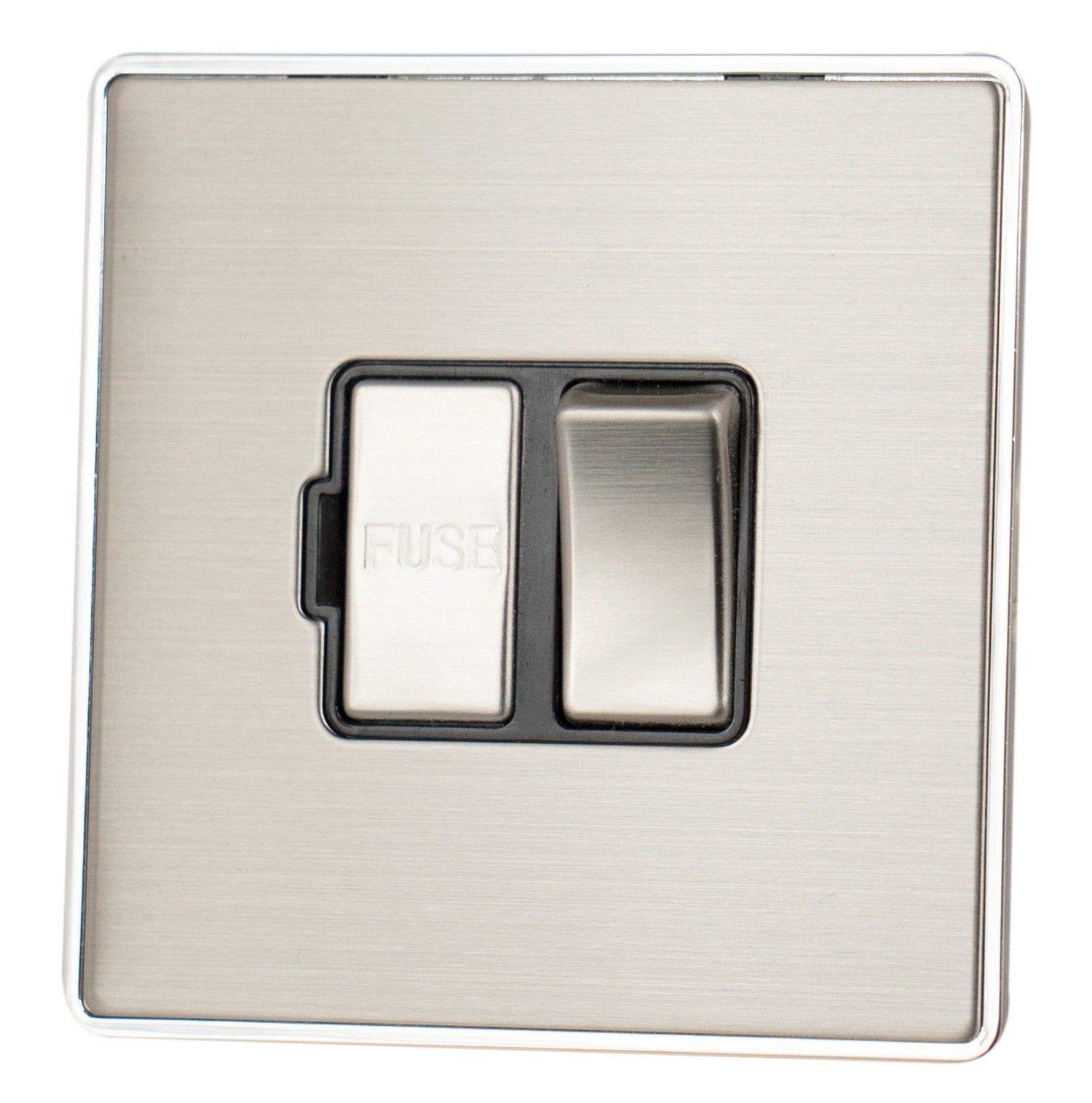 Lexus Screwless Brushed Steel Switched Fused Spur - LSS357