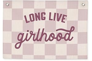 CEBTHN Girls Room Decor Long Live Girlhood Linen Hanging Banner Flag Purple Banner for Toddler Playroom Wall Decor for Kids Bedroom Dorm Toddler Decorations Trendy Room，20x30 Inch
