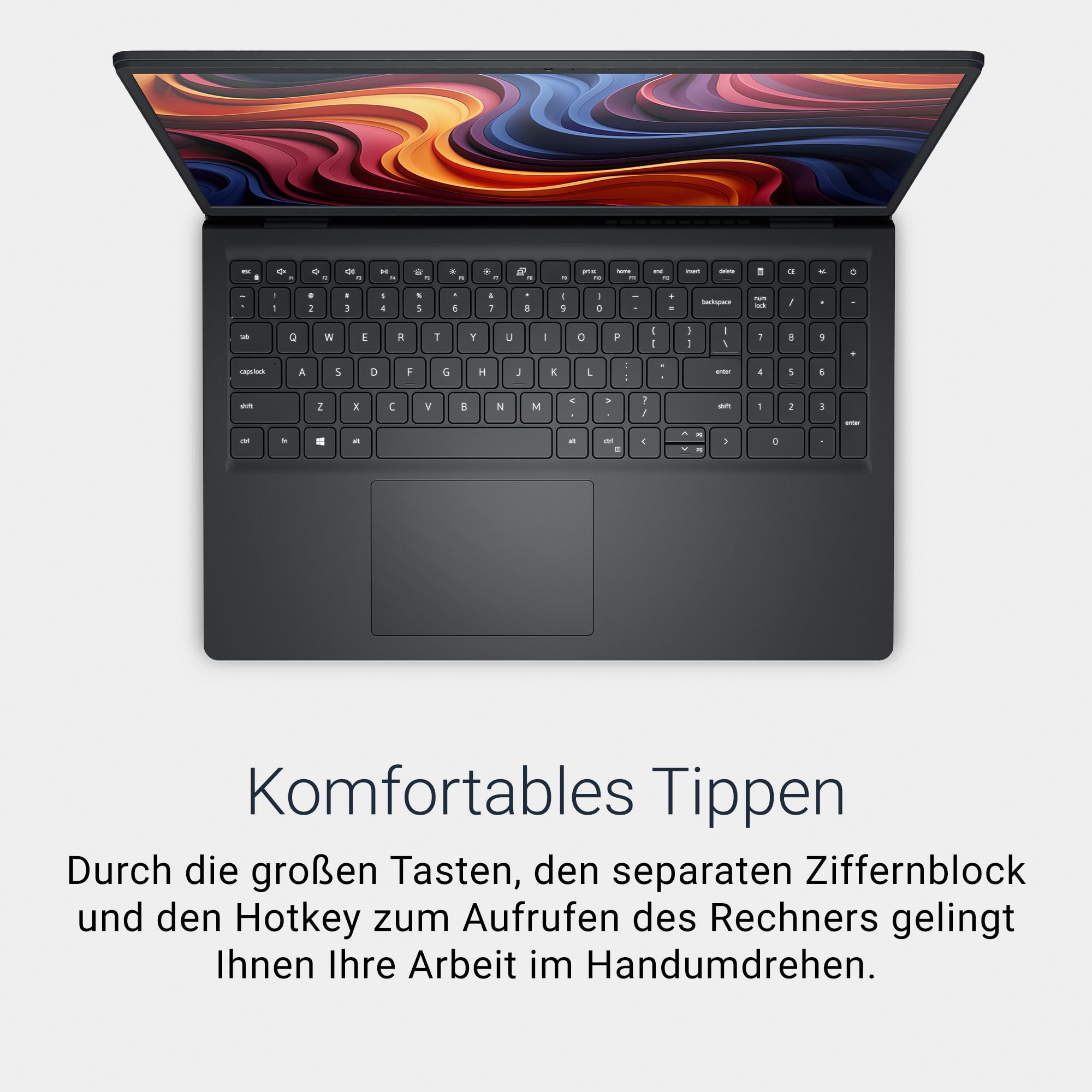 Dell 15 Laptop DC15255 15.6" FHD (1920 x 1080) 120Hz, AMD Ryzen 7 7730U, AMD Radeon Graphics, 16GB DDR4 RAM, 1TB SSD, Windows 11 Home, QWERTZ Backlit Keyboard - Black 2