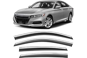 HOPE YOU READY Shatterproof Taped-On Window Deflectors for Honda Accord 2018-2022 with Chrome Trim, Rain Guards, Window Visors for Car, Vent Deflector, 4pcs