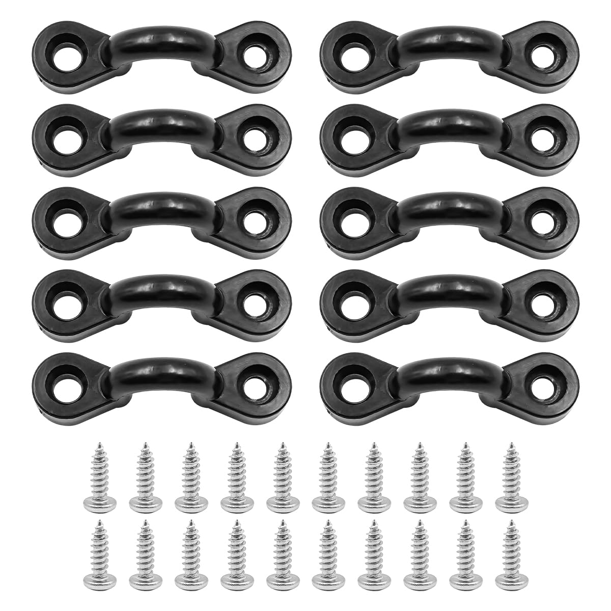 VOANZO 10 PCS Kayak Deck Loops Nylon Pad Eye Tie Down Portable Kayak Pad Eye Kit with 20 Screws Kayak for Kayak Canoe Boat