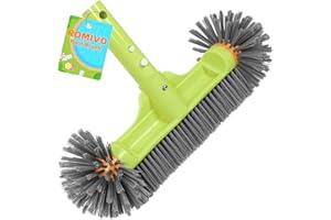 Pool Brush with Round End Brush Head, 7 Rows 13" Pool Brush with Aluminum Handle for Swimming Pool Walls, Tiles Floors, Spa, 