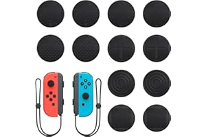 YEWANG 6 Pairs Controller Thumb Grips, Black Silicone Switch Thumb Grips for Nintendo, Various Styles Replaceable Controller Grip with Your Feeling for Ps5 Ps4 Xbox Controller