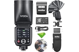Godox V100 N V100-N 100Ws TTL Flash for Nikon Camera, 400 Full Power Flashes, 1.7s Recycle Time, 2.4G Wireless with External 