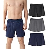 Separatec Silky Soft Modal Boxers for Men, 38mm Widen Waistband, Breathable Loose Men's Underwear for Sleep (3-Pack)