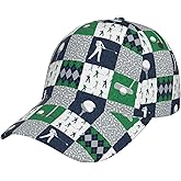 Golf Hats for Men Women Golf Ball Adjustable Baseball Snapback Hat Outdoor Black Green Golf Hat