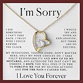 LUXUS™ 18K Gold Heart Necklace with Cubic Zirconia – Valentine’s Day Apology Gift for Her, Romantic Love Necklace for Girlfriend or Wife