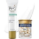 RoC Multi Correxion Hyaluronic Acid Anti Aging Under Eye Cream for Puffiness & Dark Circles (.5 OZ) + RoC Retinol Capsules (7 CT), Skin Care Routine, Fragrance & Paraben Free for Women and Men