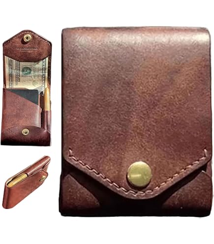 Amazon.com: JJ Leathersmith - Leather Wallet Slim - Cafe