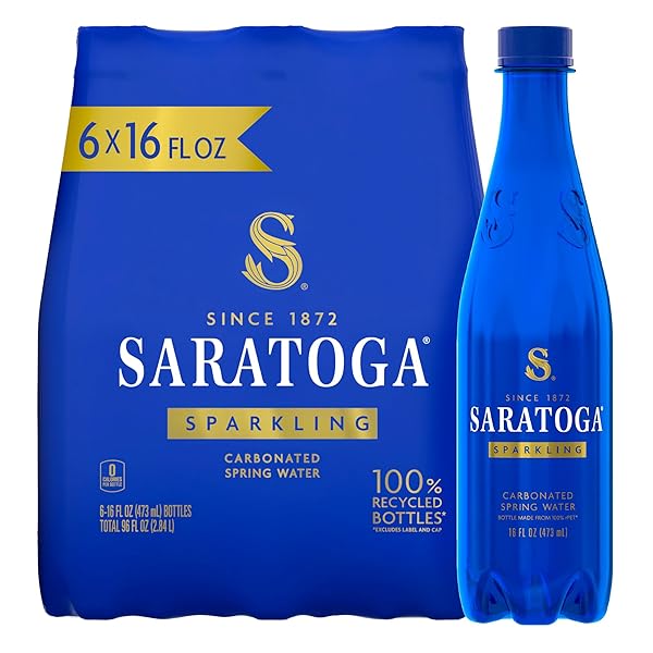SARATOGA SPARKLING WATER BOTTLES, 6-PACK – CARBONATED SPRING...