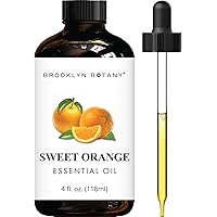 Brooklyn Botany Sweet Orange Essential Oil - Huge 118 ml - 100% Pure and Natural - Premium Grade with Dropper - for Aromather