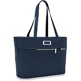 Briggs &amp; Riley Baseline Traveler Tote Bag Carry-On, Navy | Lightweight Travel Tote, 33L Capacity, Slides Over Luggage Handles For Easy Carrying, Quick-Access Pocket
