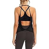 Mippo Womens Open Back Workout Tops Sleeveless Halter Gym Athletic Tank Tops Loose Fit