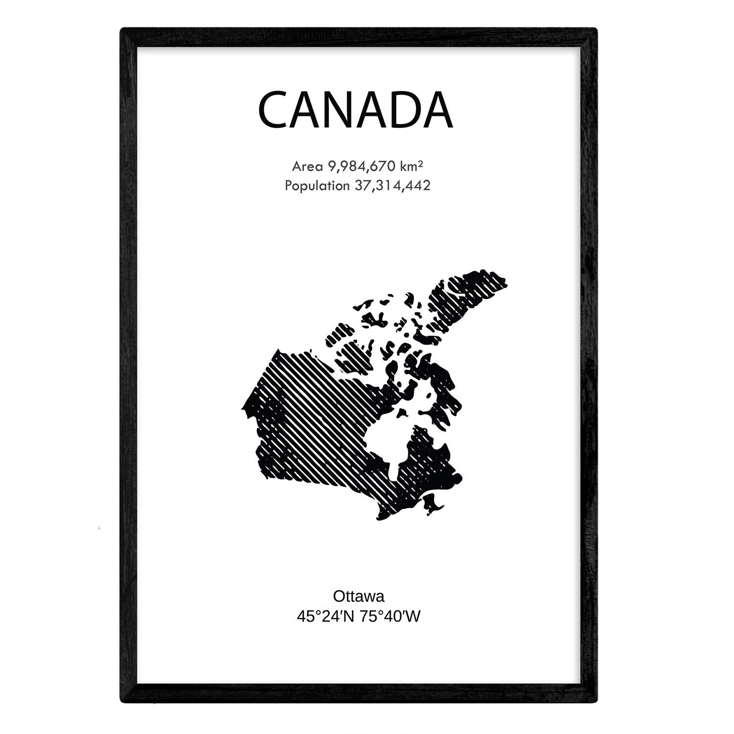 Nacnic Poster of Canada. Sheets of countries and continents. A3 size