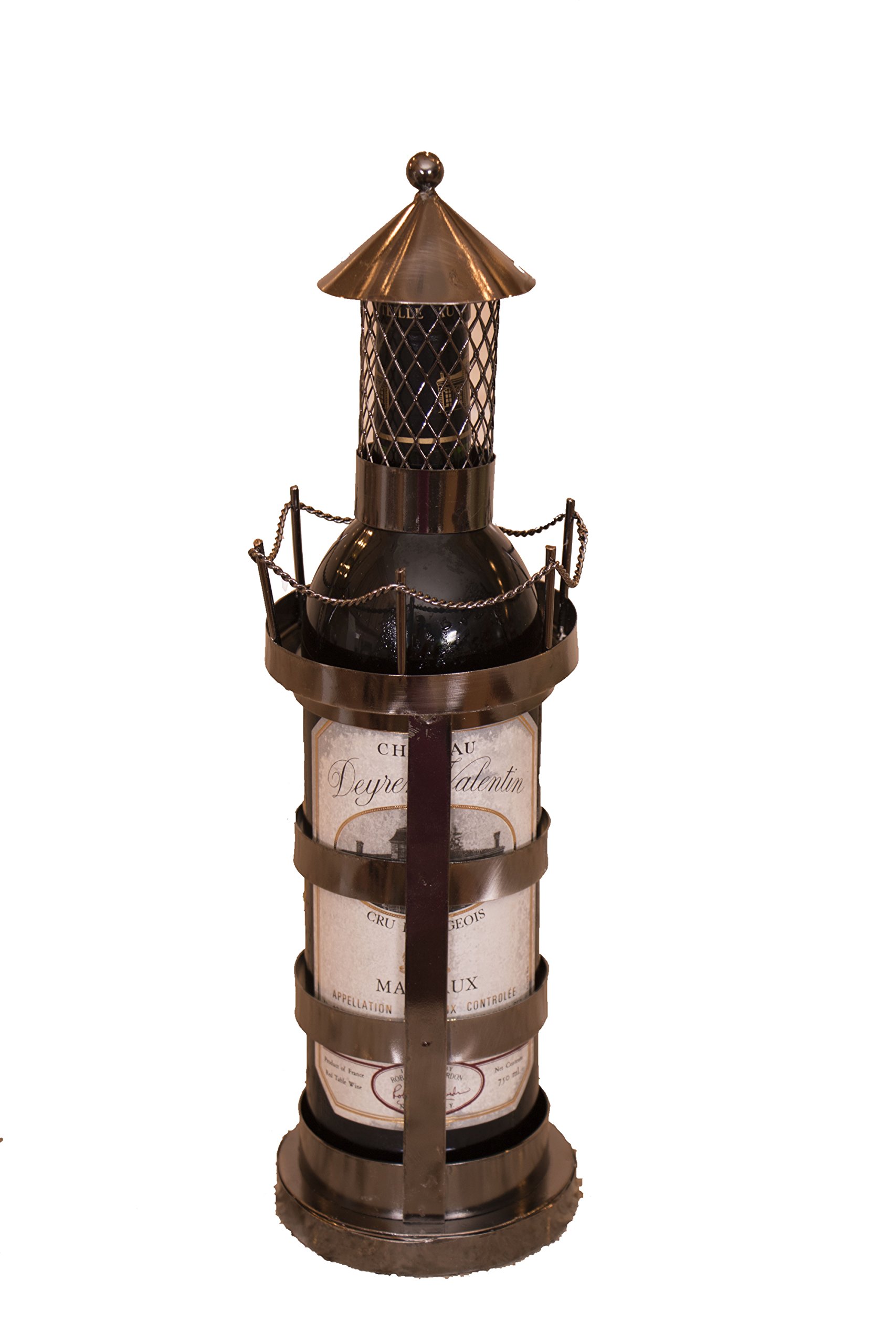 Clever Creations Lighthouse Wine Bottle Holder Premium Metal Design Easily Fits Any Standard Bottle | Decorative Design | Great Gift for Your Favorite Wine | Wide Stable Base