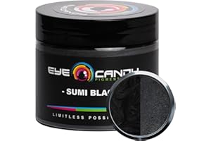 Eye Candy Pigments Premium Black Mica Powder - Sumi Black (50gr) - for Epoxy, Resin, Soap, Paint, Woodworking, Acrylic Pouring, Bath Bombs, Fishing Lures - DIY Arts and Crafts Additive