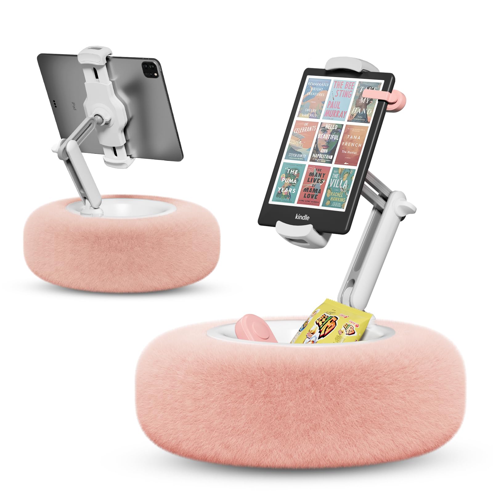 Photo 1 of SupeDesk Tablet Pillow Stand for Reading, Adjustable Tablet Pillow Stand for Lap with Detachable Bowl, Fits 4.7"-13" Kindle/Phones/Tablets, Watch Videos, Stream Media, Pink