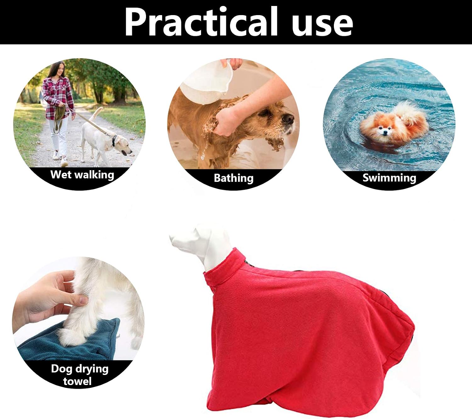 Pethiy Premium Microfiber Dog Drying Bag, Quickly Removes Water Mud and Dirt - Image 5