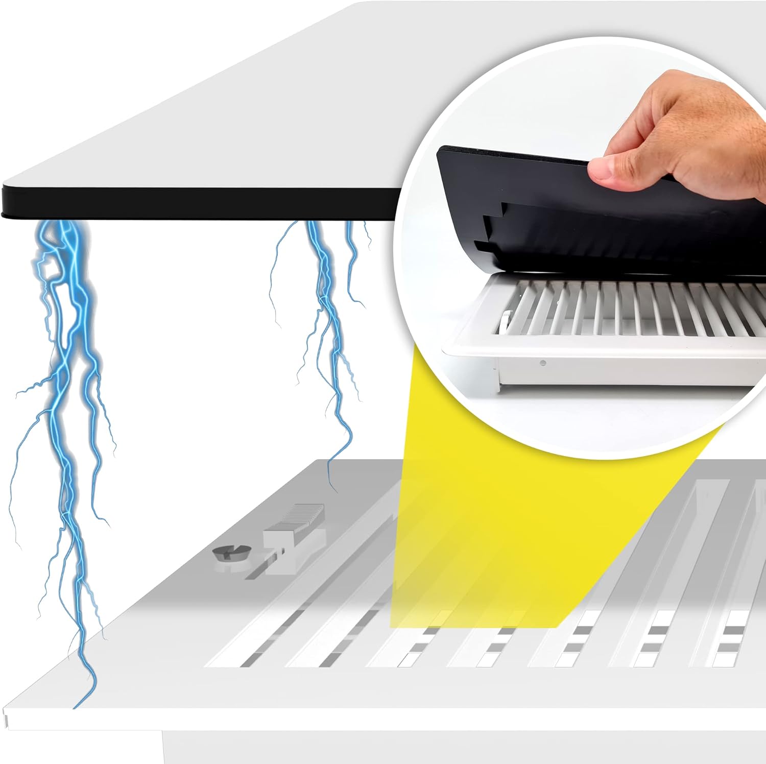 Registers, Grilles & Vents - Powerful Magnetic Vent Covers (3-Pack) That Will Never Fall Off (Upgraded Design) - for Sealing Floor/Wall/Ceiling Registers of Width 7.25” to 8”, Length 13.25” to 14” | Vent Not Included | White