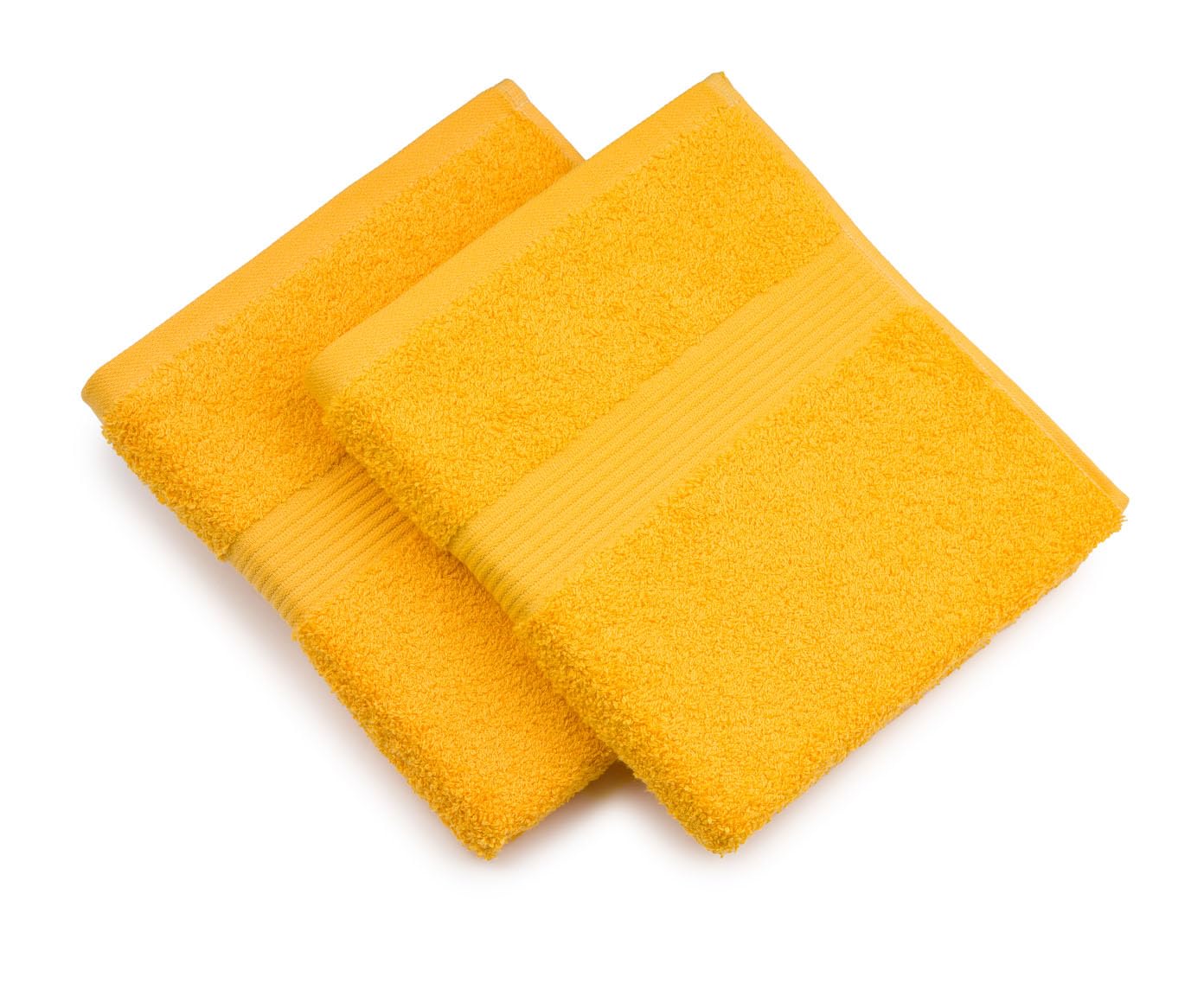 Gözze - Set of 2 New York Hand Towels, Luxuriously Soft and Absorbent, 100% Cotton, 50 x 100 cm - Yellow