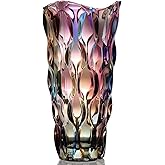 11.6" High Thickened Colorful Glass Flower Vase for Home Decor, Dining Wedding Table Office Holiday Party Centerpiece Decoration