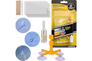 FILBA Windshield Repair Kit, Car Windshield Crack Repair Kit Glass Repair Kit for Repairing Auto Glasses Windshield/Cracks/Chip/Bulls-Eye/Spider Web/Star-Shaped/Half-Moon (Yellow) (Yellow)