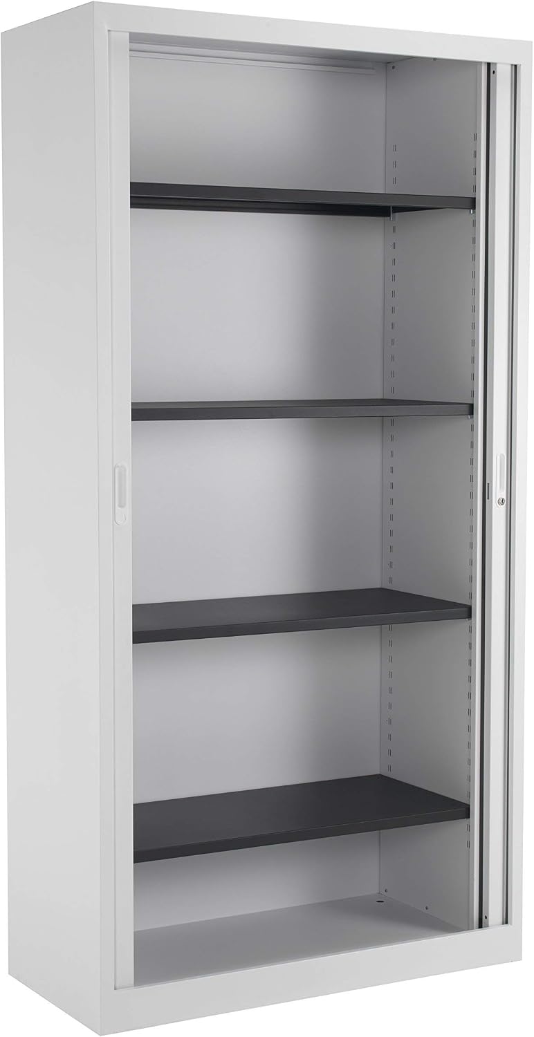 Talos Side Opening Tambour Unit 1000x450x1950mm White KF78761 - Image 4