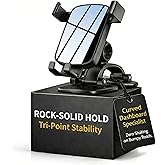 IVARNO Car Phone Holder Mount for Curved Dashboard, 2026 Flexible 3-Point Base Sticky Adhesive Cradle, Heavy Duty Clamp Compa