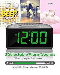 Ratakee Digital Alarm Clock Radio for Bedroom with