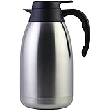 68 Oz Stainless Steel Thermal Carafe / Double Walled Vacuum Thermos / 12 Hour Heat Retention / 2 Litre