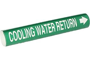 Brady 4043-C Bradysnap-On Pipe Marker, B-915, White on Green Coiled Printed Plastic Sheet, Legend "Cooling Water Return"