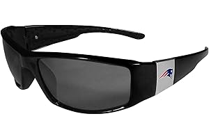 NFL Siskiyou Sports Fan Shop New England Patriots Chrome Wrap Sunglasses One Size Black