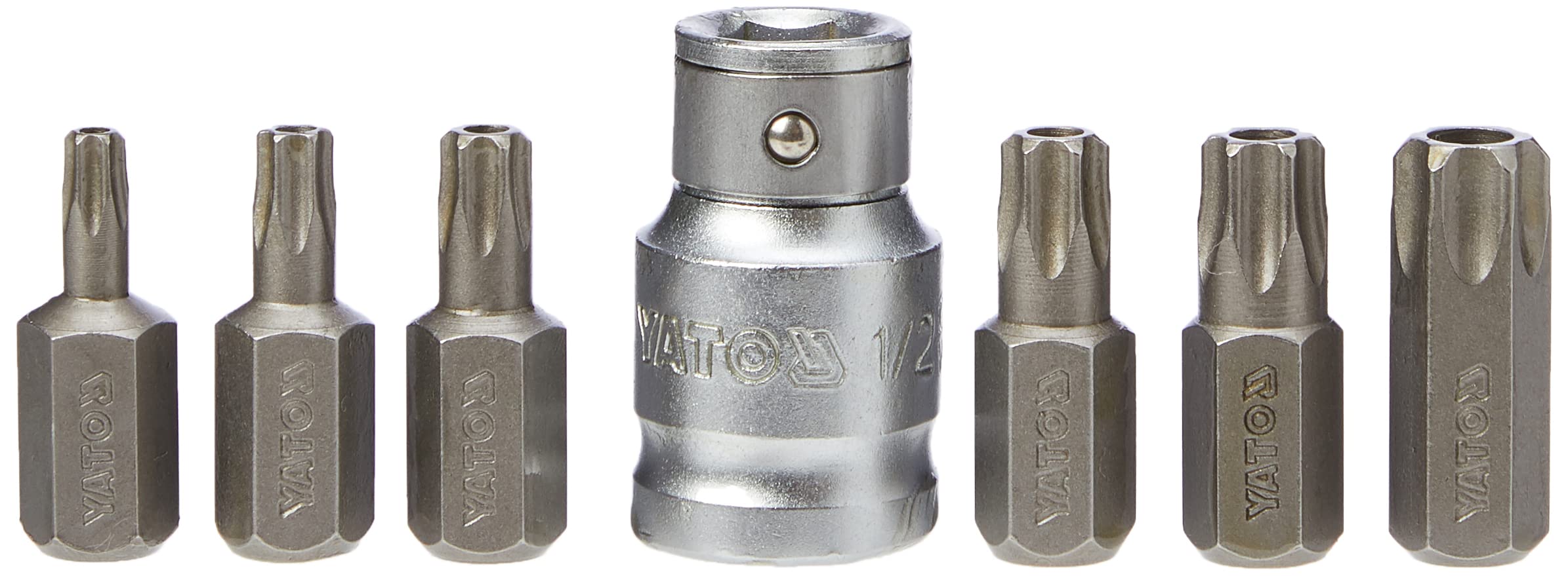 YATO YT-0416 - Torx Screwdriver Security Bit Set, 7 pcs T25-T55