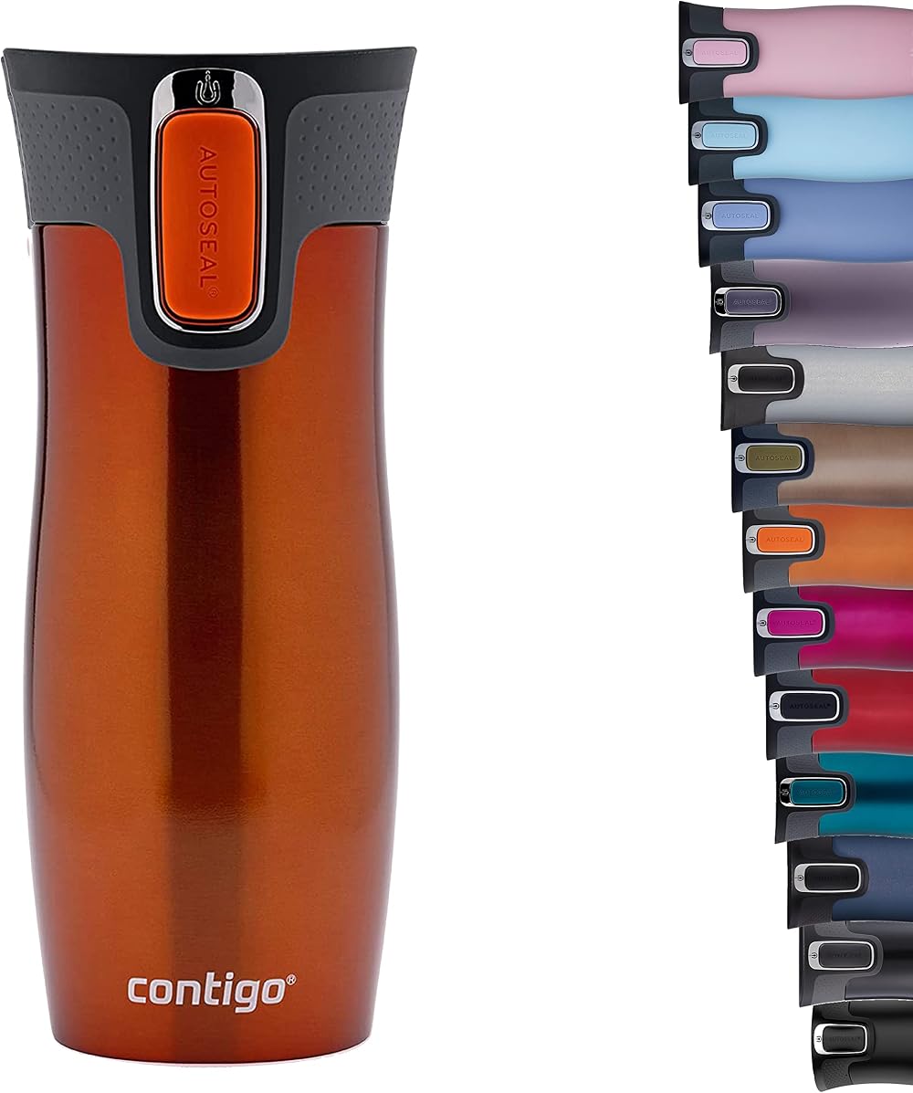 Contigo West Loop Autoseal Travel Mug 470 ml Stainless Tangerine