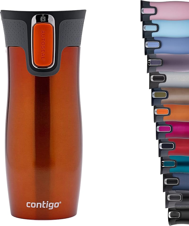 Contigo West Loop Autoseal Travel Mug 470 ml Stainless Tangerine