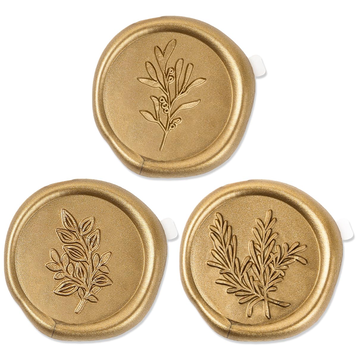 Photo 1 of 60 Pcs Wax Seal Stickers - Wedding Invitation Accessories Envelope Cards Seal Stickers Vintage Wax Sealing for Wedding Anniversary, Bridal Shower, Gift Wrapping, Christmas (3 Designs in 1 Pack) (Gold)
