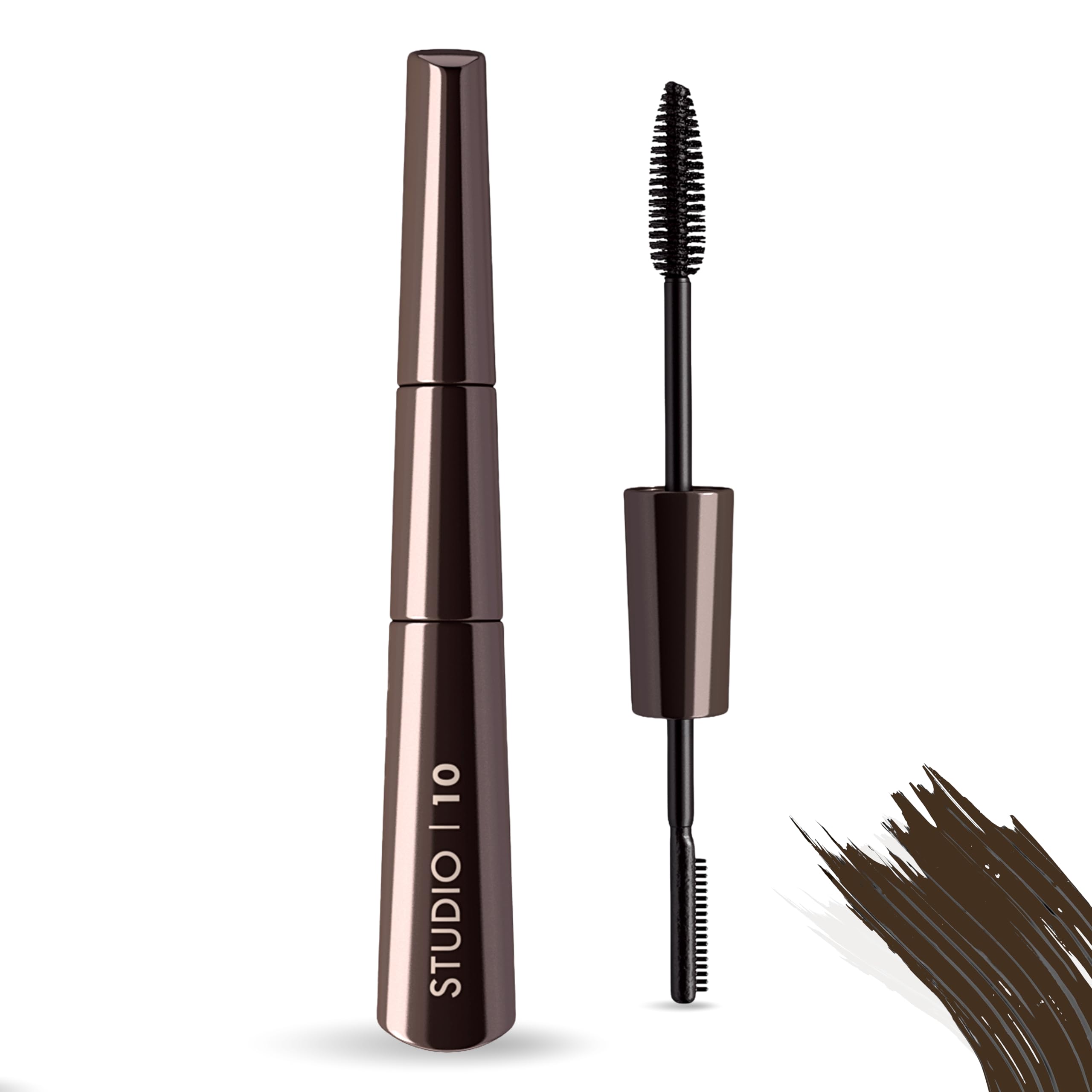 Brown Conditioning Mascara – Lengthening & Volumising Lash Mascara with Hyaluronic Acid for Mature Sensitive Eyes