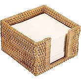 Sumnacon Napkin Holder,Square Rattan Napkin Holder Table Wicker Countertop,Cocktail Napkin Holders for Kitchen Dining Table Counter Natural Napkin Basket for Picnic Wedding Party