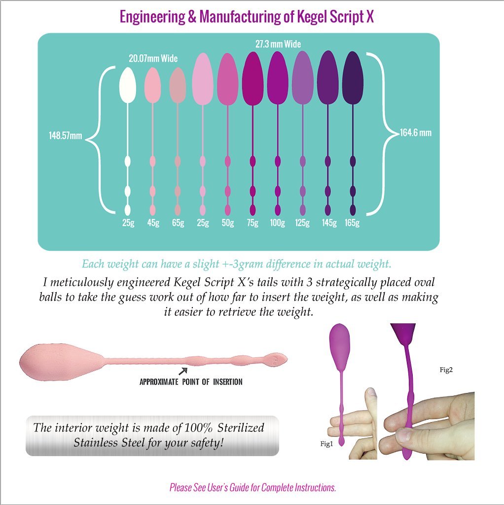 Nurse Hatty® Kegel Exercise Weights Set of 10 Premium Silicone Vaginal Kegel Balls 25g165g