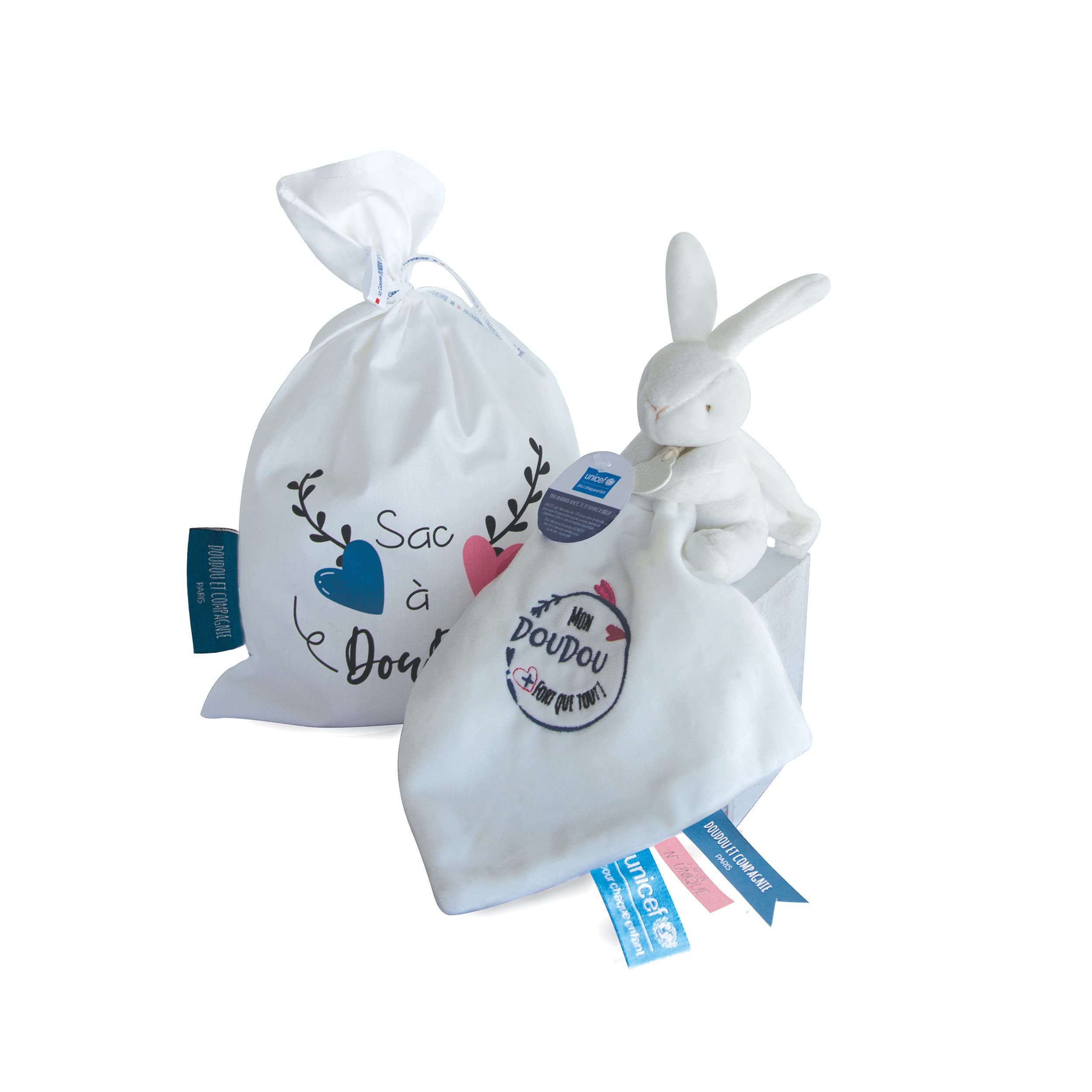 Unbekannt Doudou et Compagnie Doudou Plus Strong que Tout DC3715 Cuddly Bag White