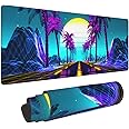 Echoserein Neon Retrowave Gaming Mouse Pad Large XL Desk Mat Long Extended Pads Big Mousepad for Home Office Decor Accessories 31.5 X 11.8 Inch
