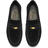 Journey West Ivy Style Suede Slip-on Penny Loafers Shoes for Women