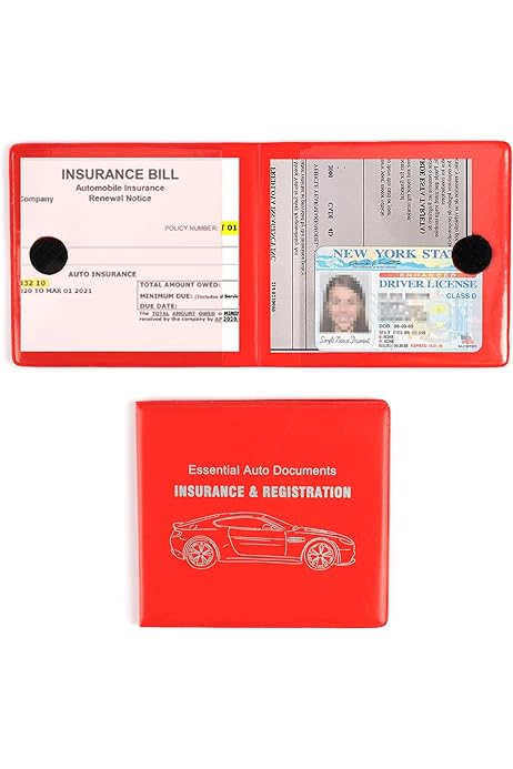 Amazon Com Autostyle Car Insurance And Registration Card Holder Premium Wallet For Important Automobile Documents Blue 2 Pack Clothing Shoes Jewelry
