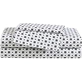 Eddie Bauer - Twin Sheet Set, Premium Cotton Percale Bedding Set, Super Soft Home Decor, Oeko-Tex Certified (Fairisle Sprinkle Black, Twin)
