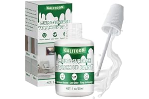 GALITOON White Paint Touch Up Paint Pen for Wall, Multi Surface White Paint Pen, Interior & Exterior Chalk Paint, All in One Paint Quickly Repairs Bath, Door, Cabinet, Furniture, Wood, Tile, Enamel Wall Paint 1 Fl Oz (High-Gloss)
