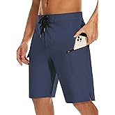 MIVEI 22" Men's Board Shorts Swimwear No Mesh Lining - Long Swim Trunks Surf Shorts Bathing Suit with Zipper Pocket UPF50+