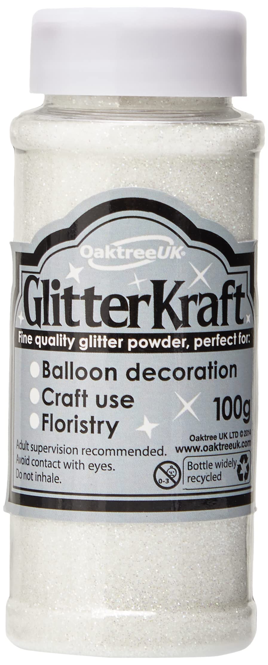 ELEGANZA Glitter Kraft Fine Glitter 100g Bottle Iridescent, 3 x 3 x 9 cm