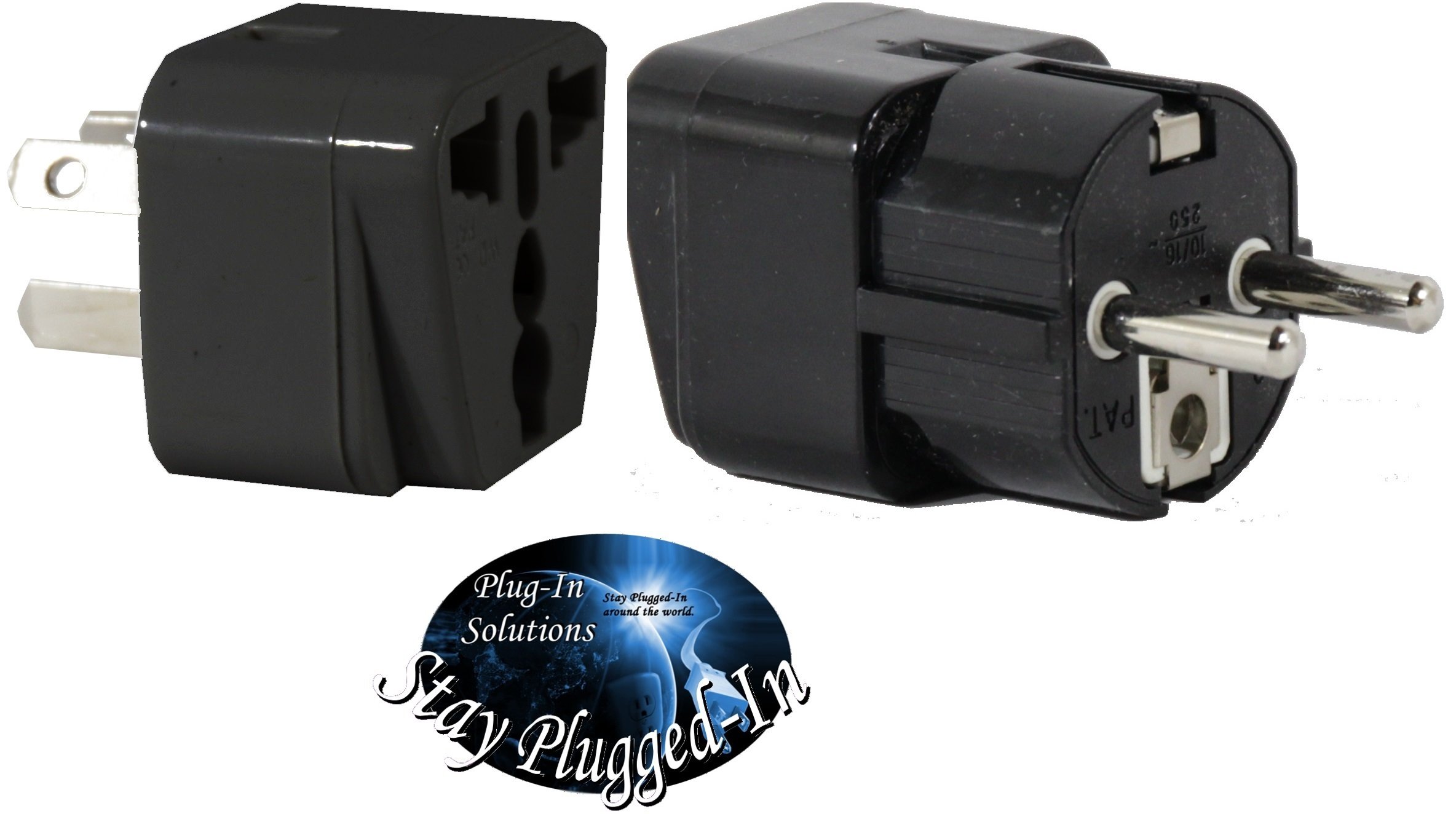US to Argentina Travel Adapter Plug for USA/Universal to South America Type I & E (C/F) AC Power Plugs Pack of 2