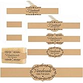 Brown Kraft Soap Labels 120pcs Handmade Soap Wrap Tags Paper Soaps Sleeves Covers Tape for Homemade Soap Packaging Supplies